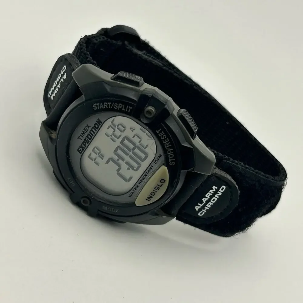 Timex Expedition Digital Watch Black & Gray Resin Case Integrated Compass